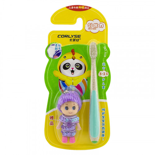Детская зубная щетка Corlyse kids Doll NO.305 с игрушкой