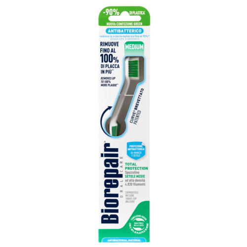 Зубная щетка Biorepair Curve Protezione Totale, средней жесткости Зубная щетка Biorepair Curve Protezione Totale, средней жесткости