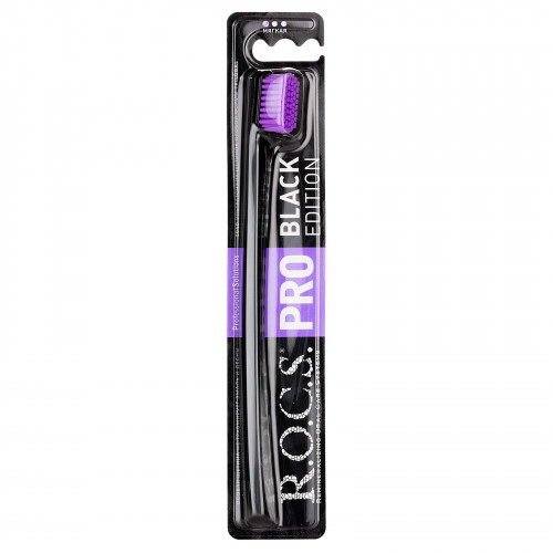 Зубная щетка R.O.C.S.PRO 5940 Black Edition, фиолетовая, soft