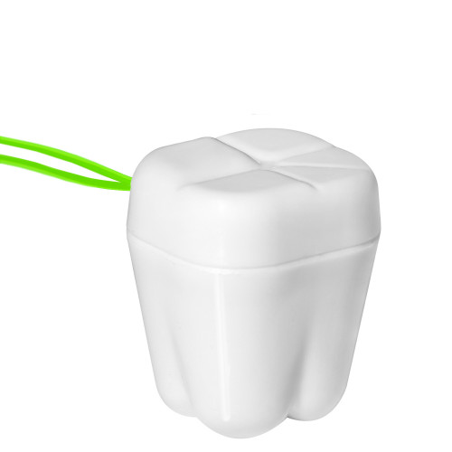 Revyline Бокс для молочных зубов "Зубик" QT-122, белый - салатовый