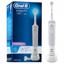 Электрическая зубная щетка Braun Oral-B Vitality D100 Sensitive Clean, White в Санкт-Петербурге