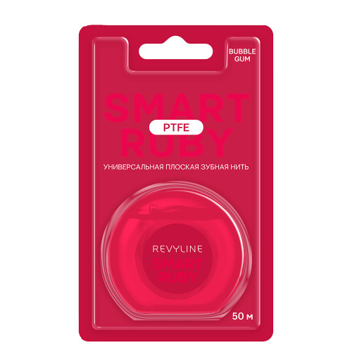 Зубная нить Revyline PTFE Smart Ruby, Bubble Gum, 50 м