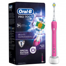Электрическая зубная щетка Oral-B PRO-700 3D White Special Edition, Pink в Санкт-Петербурге