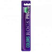 Зубная щетка R.O.C.S. PRO Colors фиолетовая/зеленая, medium в Санкт-Петербурге