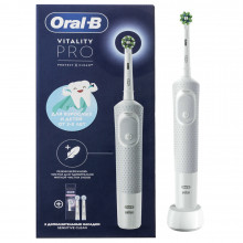 Набор электрическая зубная щетка Braun Oral-B Vitality Pro Protect X Clean Cross Action, White + Насадки Braun Oral-B Sensitive Clean, 2 шт. в Санкт-Петербурге