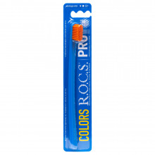 Зубная щетка R.O.C.S. PRO Colors синяя/оранжевая, medium