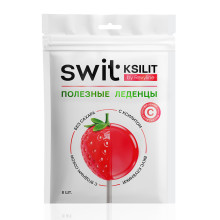 Леденцы на палочке Swit by Revyline Ksilit Клубника с витамином С, 8 шт. в Санкт-Петербурге
