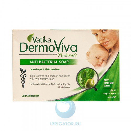 Мыло Dabur Vatika Naturals Dermoviva антибактериальное, 125 г Мыло Dabur Vatika Naturals Dermoviva антибактериальное, 125 г