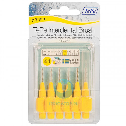 Ершики TePe Interdental Brush 0.7 мм Yellow