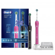 Электрическа зубная щетка Braun Oral-B Smart 4 4900, набор: розовая и черная в Санкт-Петербурге