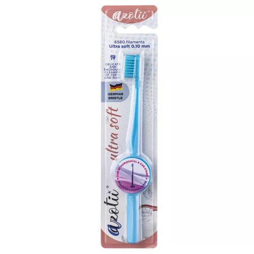 Зубная щетка Azotii 6580, ultra soft, синяя Зубная щетка Azotii 6580, ultra soft, синяя